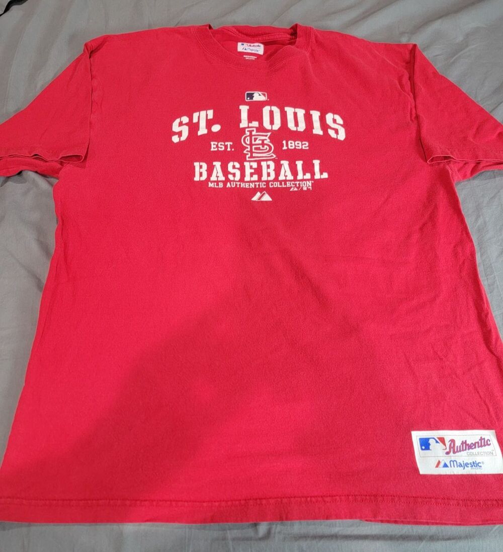 MLB red Majestic St. Louis Cardinals MLB Authentic Collection large t-shirt.